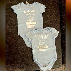 Twins Blue Baby Onesie Set